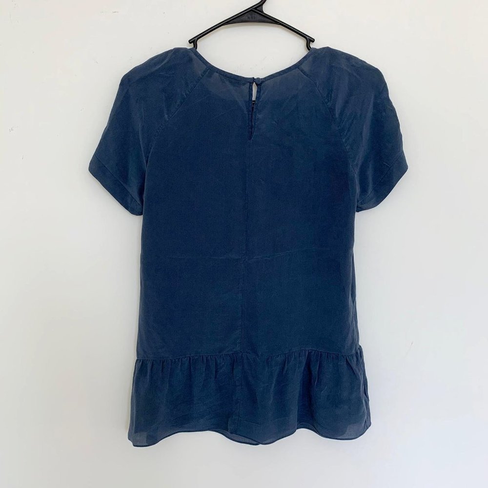 Massimo Dutti Dark Blue Chic Satin Blouses 4 - Picture 2 of 3